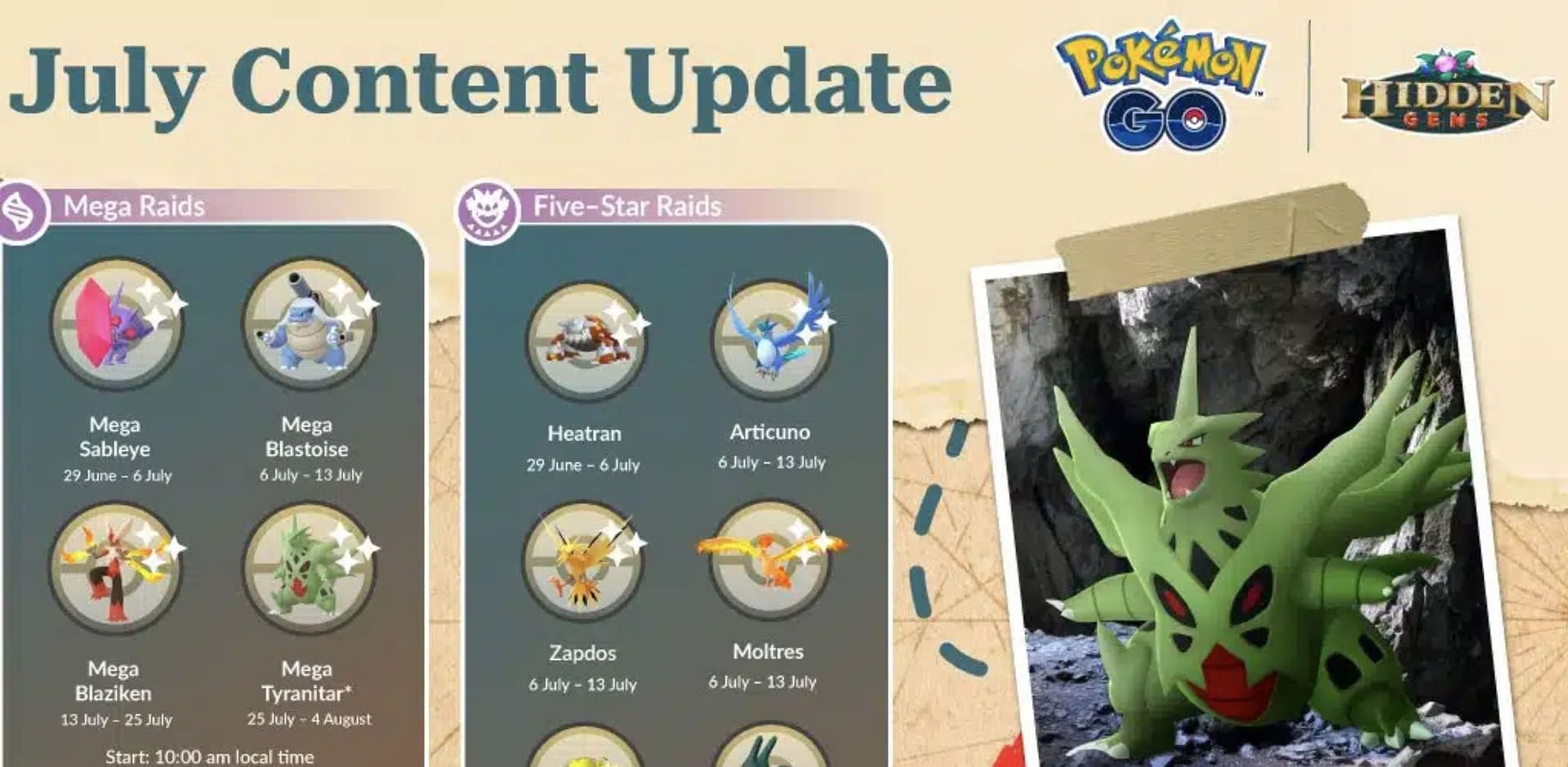 Pokémon GO Announces July 2023 Content Including Mega Tyranitar