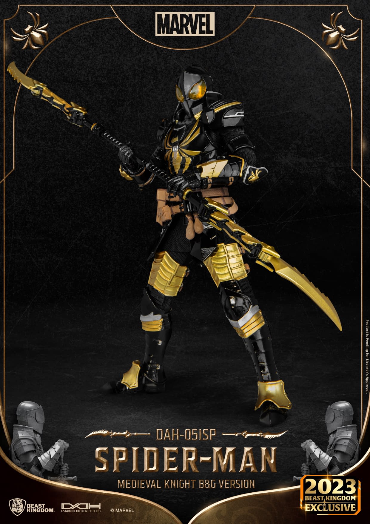 Beast Kingdom Unveils SDCC Medieval Knight Spider-Man Black & Gold 