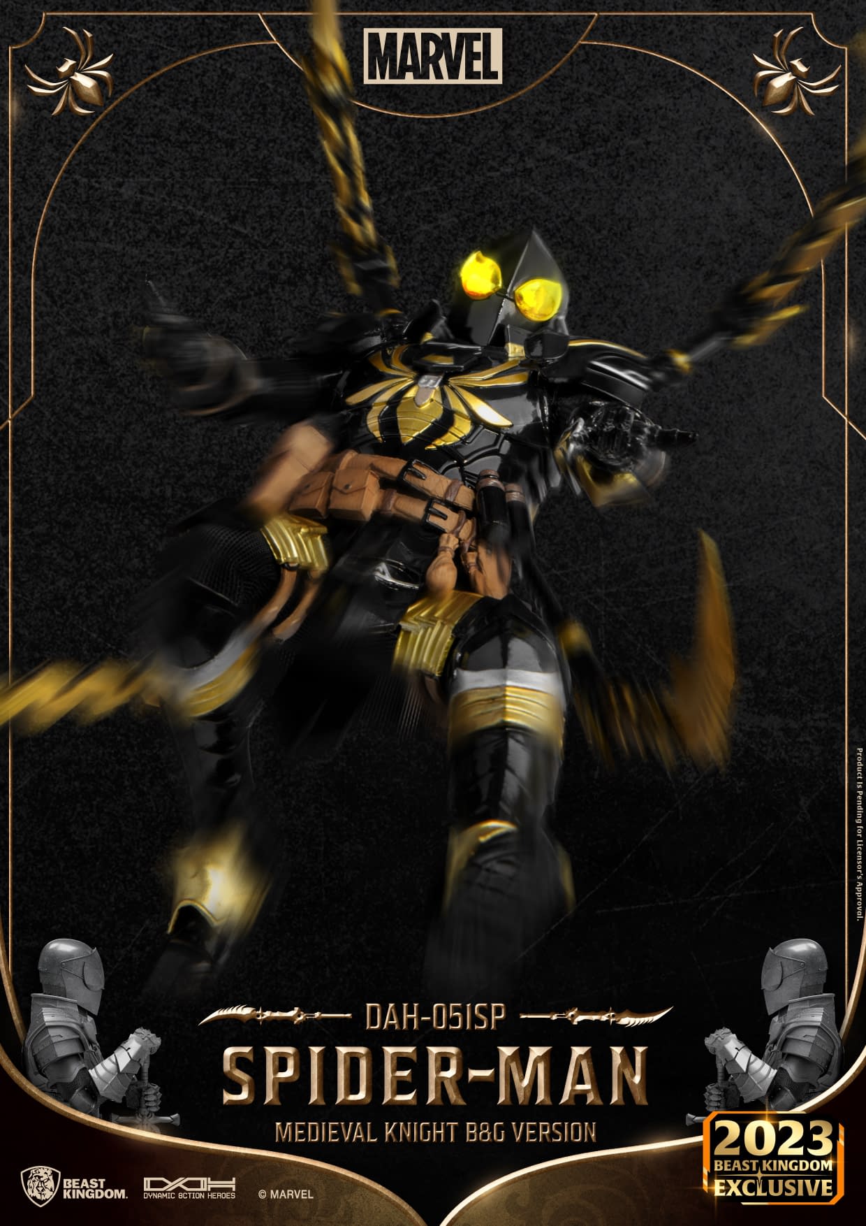 Beast Kingdom Unveils SDCC Medieval Knight Spider-Man Black & Gold 