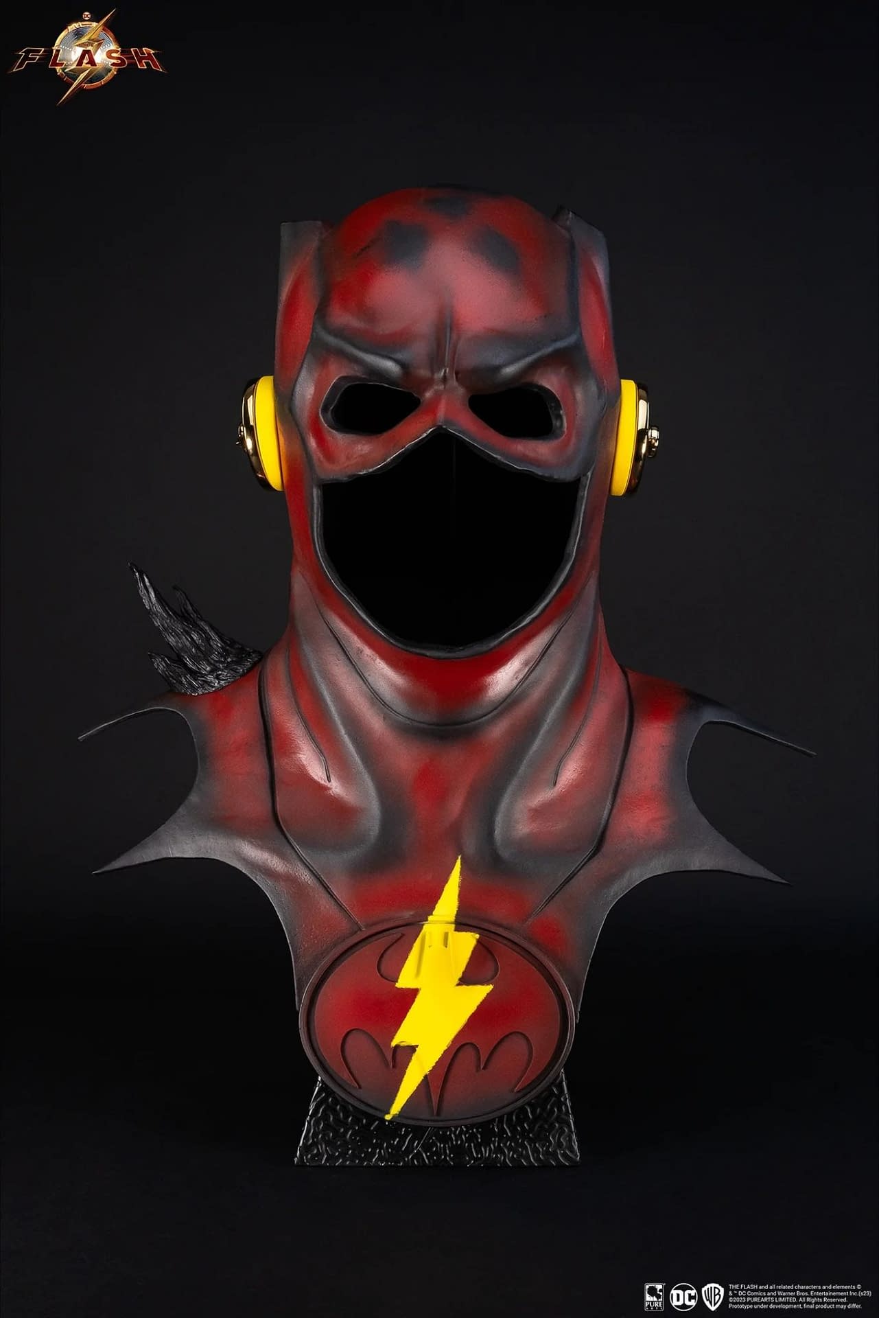 The Flash (Modified Batsuit) Cowl 1:1 Replica Revealed by PureArts