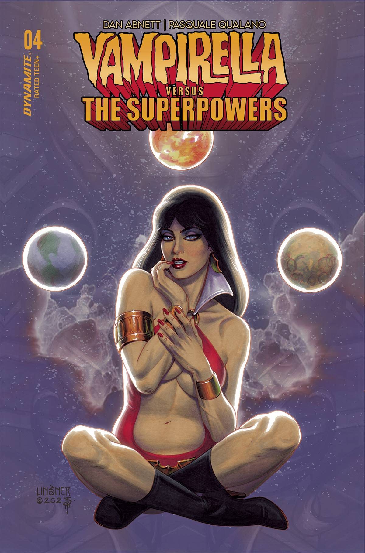 Cover image for VAMPIRELLA VS SUPERPOWERS #4 CVR D LINSNER