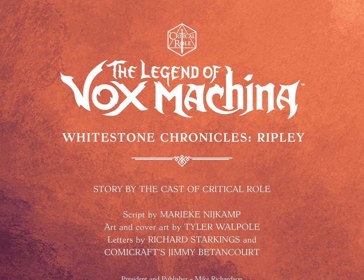 DARK HORSE, CRITICAL ROLE,  STUDIOS TEASE “THE LEGEND OF VOX MACHINA:  WHITESTONE CHRONICLES :: Blog :: Dark Horse Comics