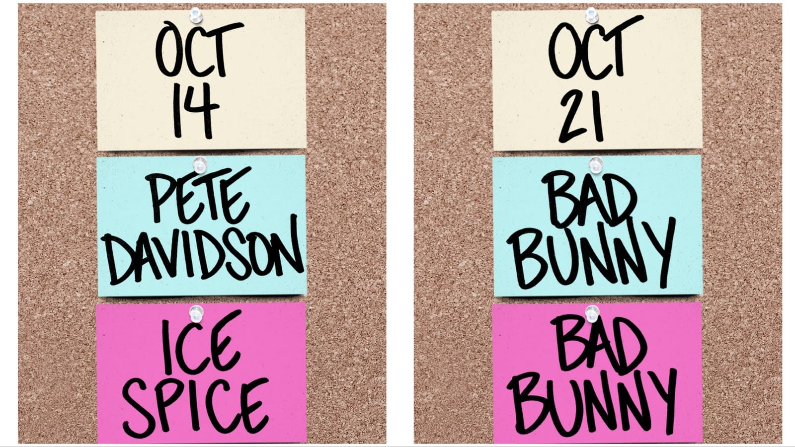 SNL Returns Oct. 14th Pete Davidson, Ice Spice; Oct. 21st Bad Bunny