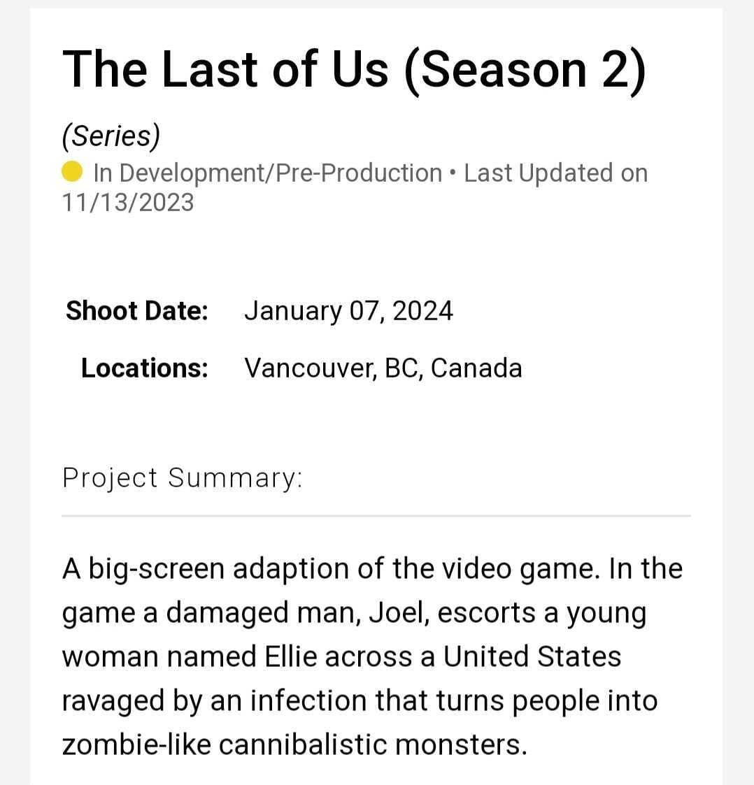 The Last of Us' Season 2: Cast, Release Date, Production Updates and More