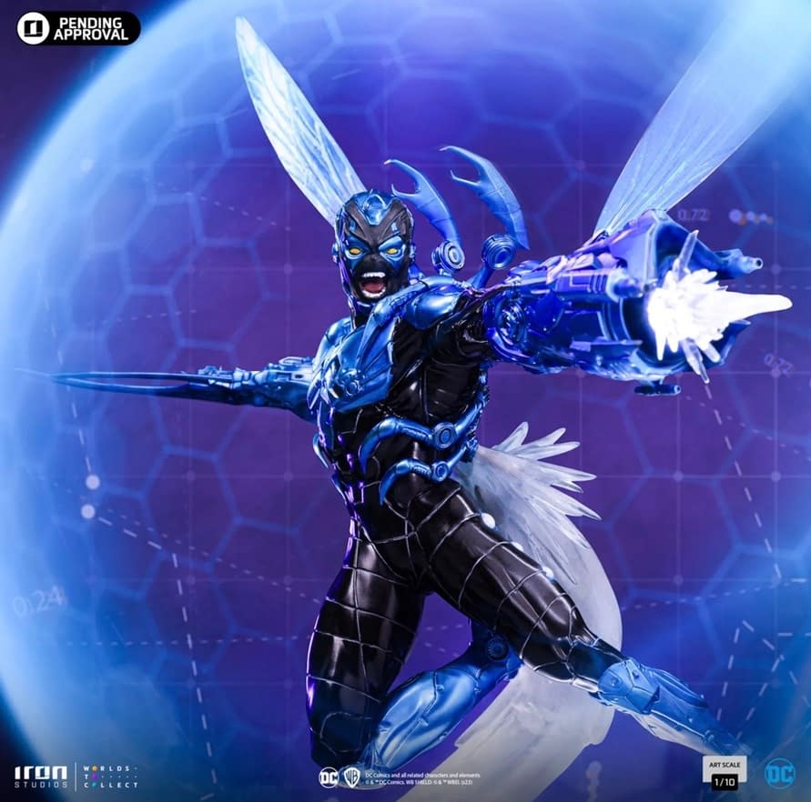 DC Comics Blue Beetle Takes Flight with New Statue from Iron Studios 