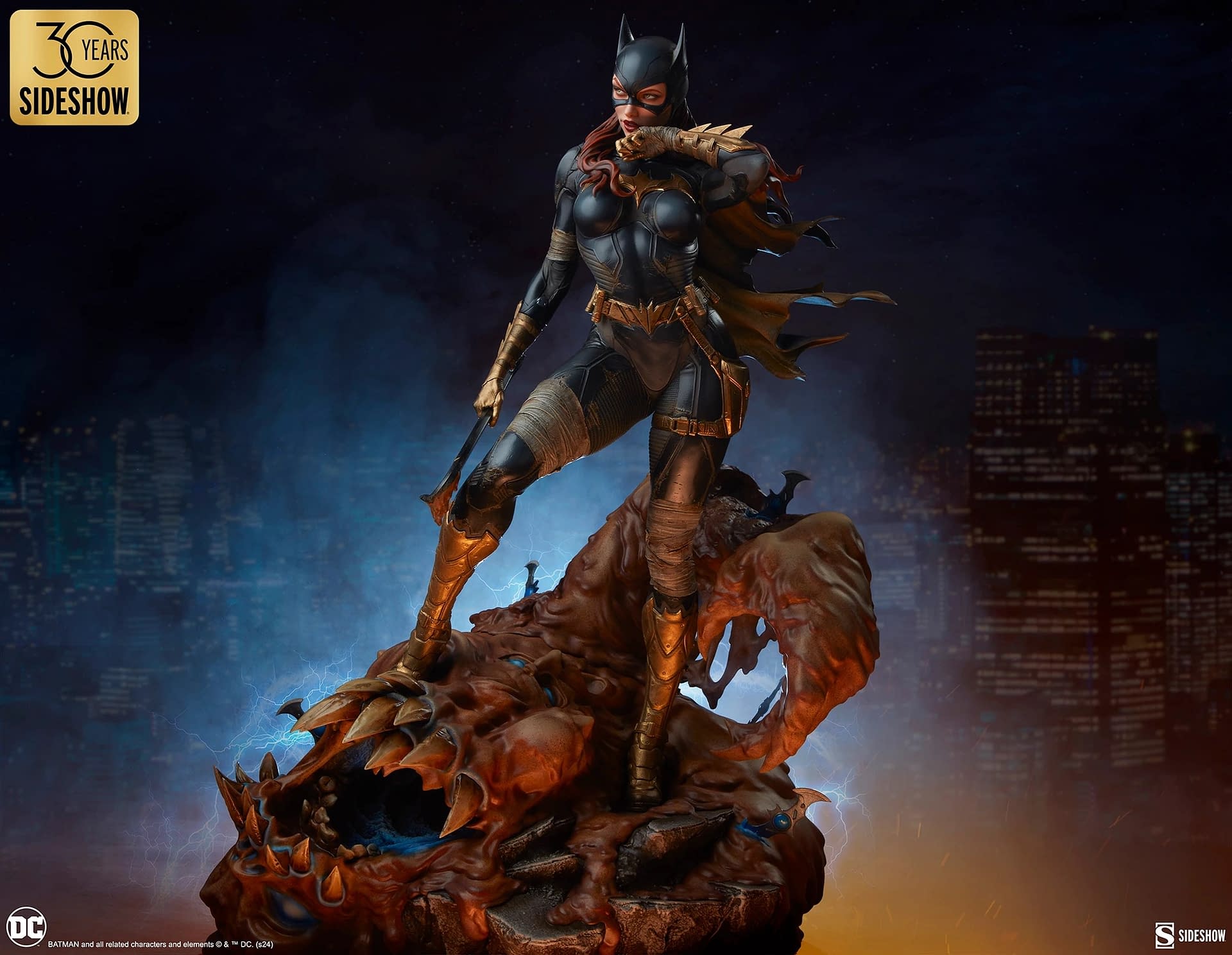DC Comics Batgirl Takes Down Clayface with New Statue from Sideshow