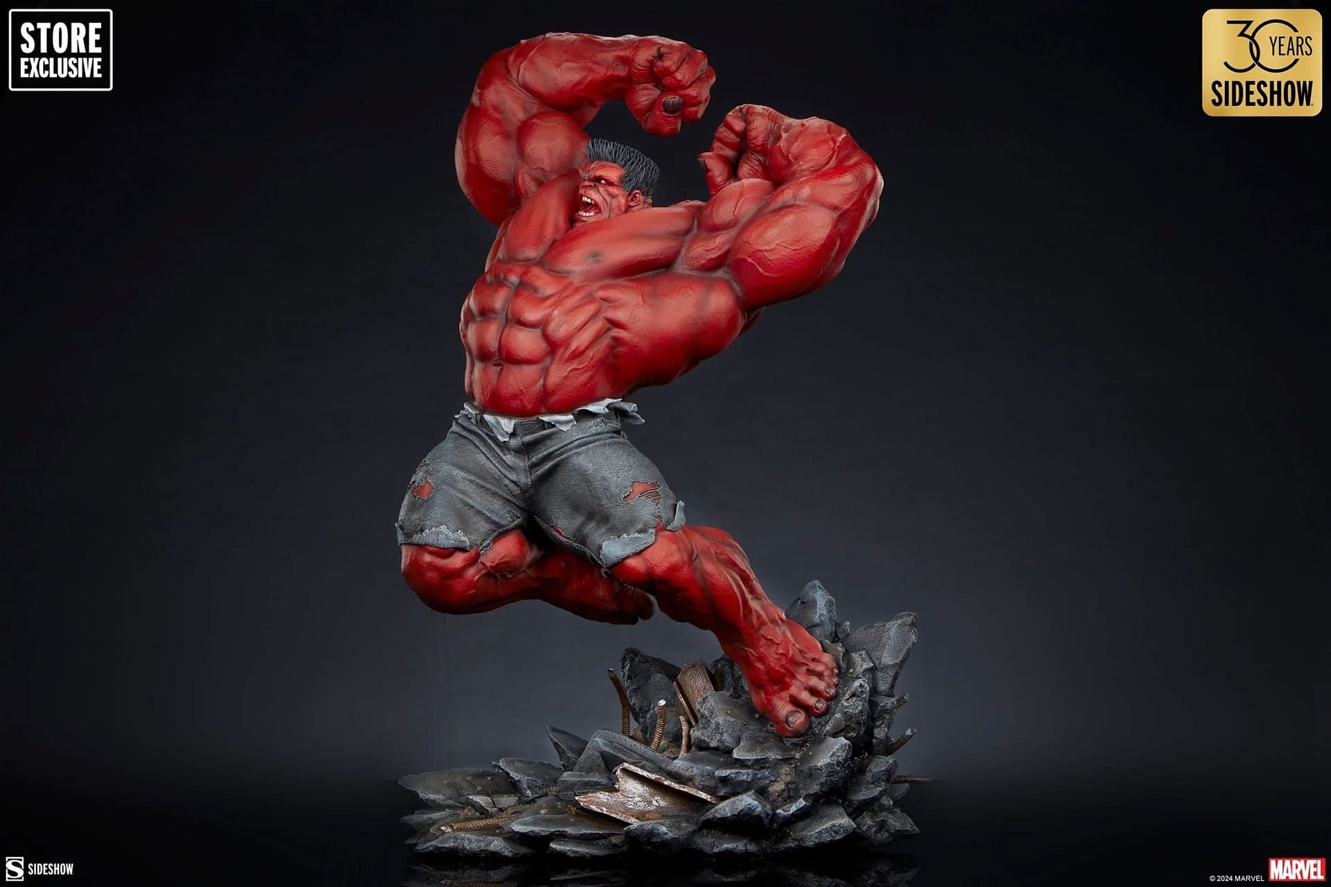 Thunderbolt Ross is the Red Hulk and Sideshow Captures His Red Fury 