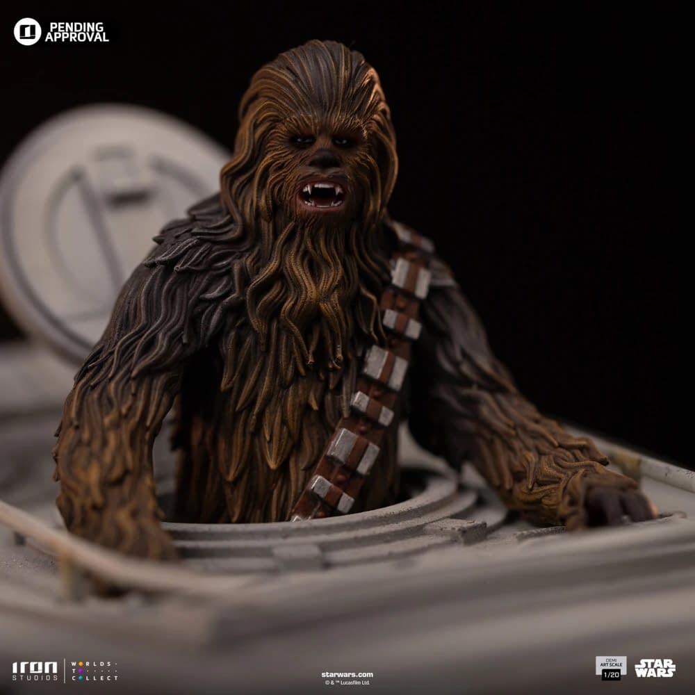 Chewbacca Gets a Ride with Iron Studios New Star Wars AT-ST Statue 