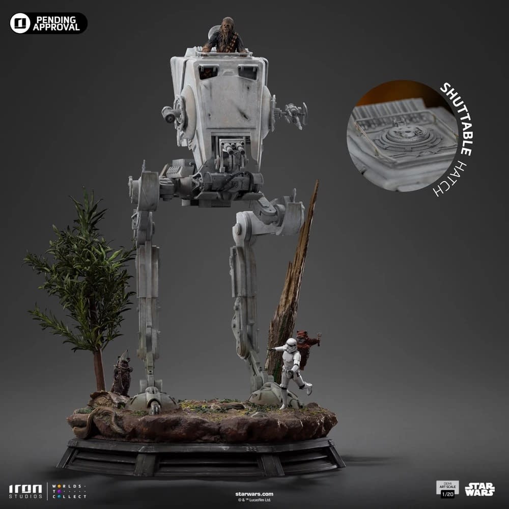 Chewbacca Gets a Ride with Iron Studios New Star Wars AT-ST Statue 