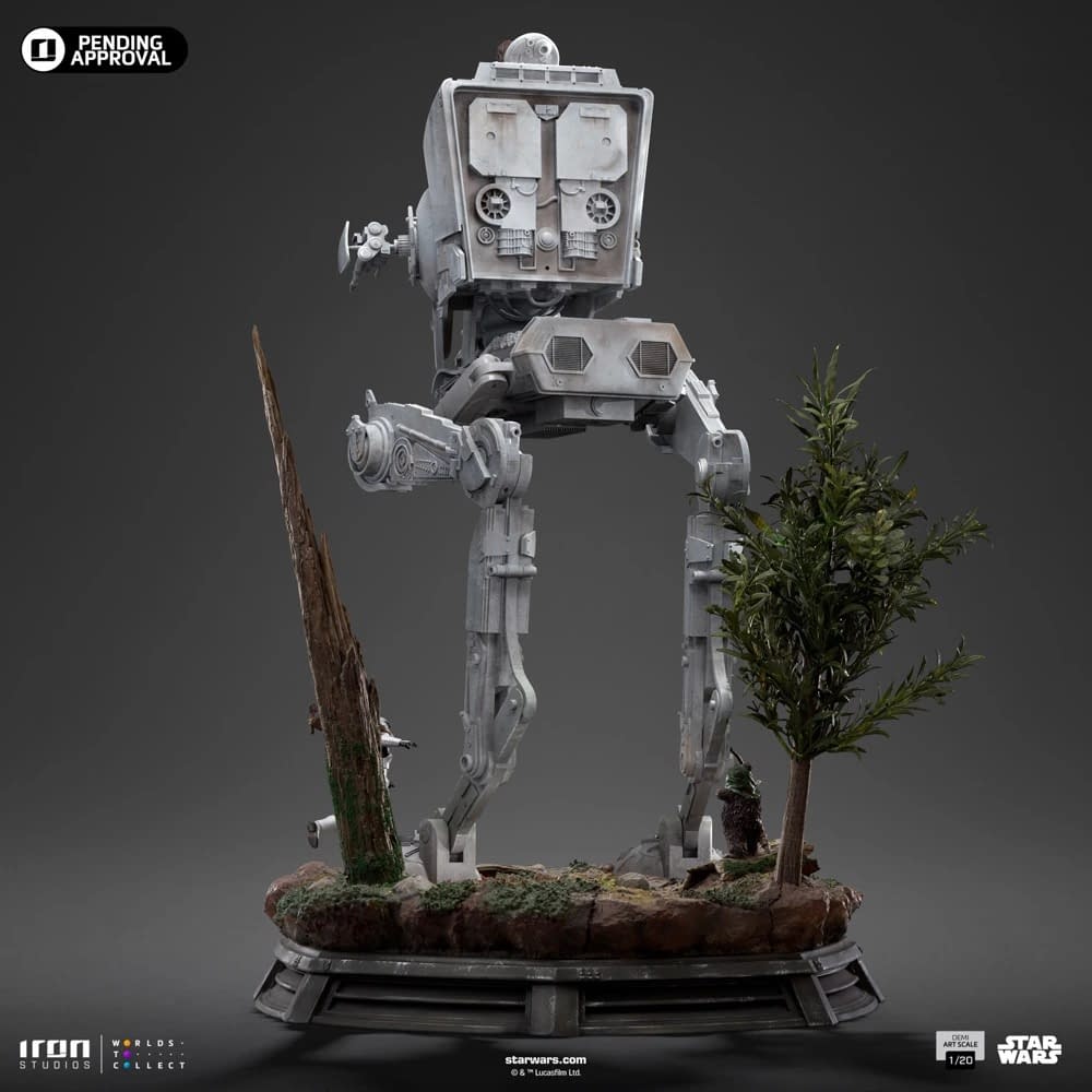 Chewbacca Gets a Ride with Iron Studios New Star Wars AT-ST Statue 