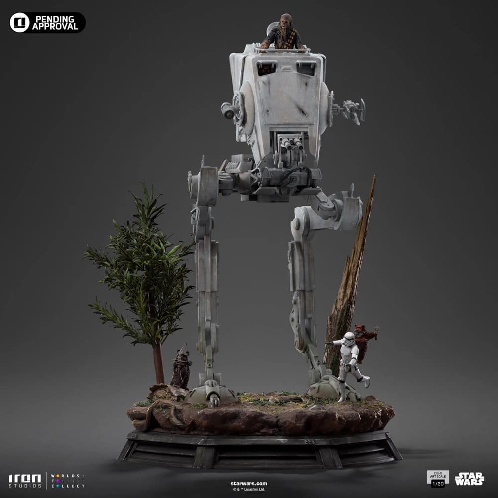 Chewbacca Gets a Ride with Iron Studios New Star Wars AT-ST Statue 