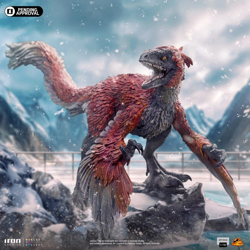 Iron Studios Debuts New Jurassic World: Dominion Pyroraptor Statue 