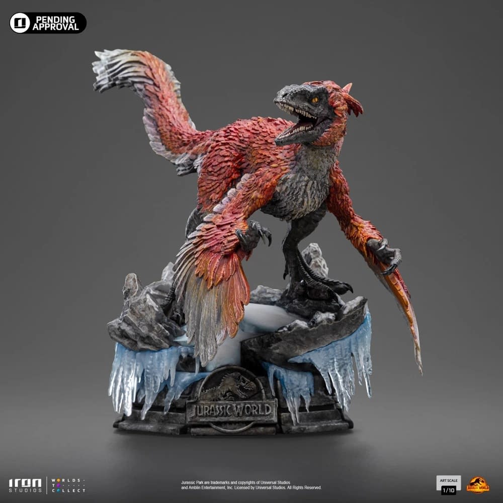 Iron Studios Debuts New Jurassic World: Dominion Pyroraptor Statue 