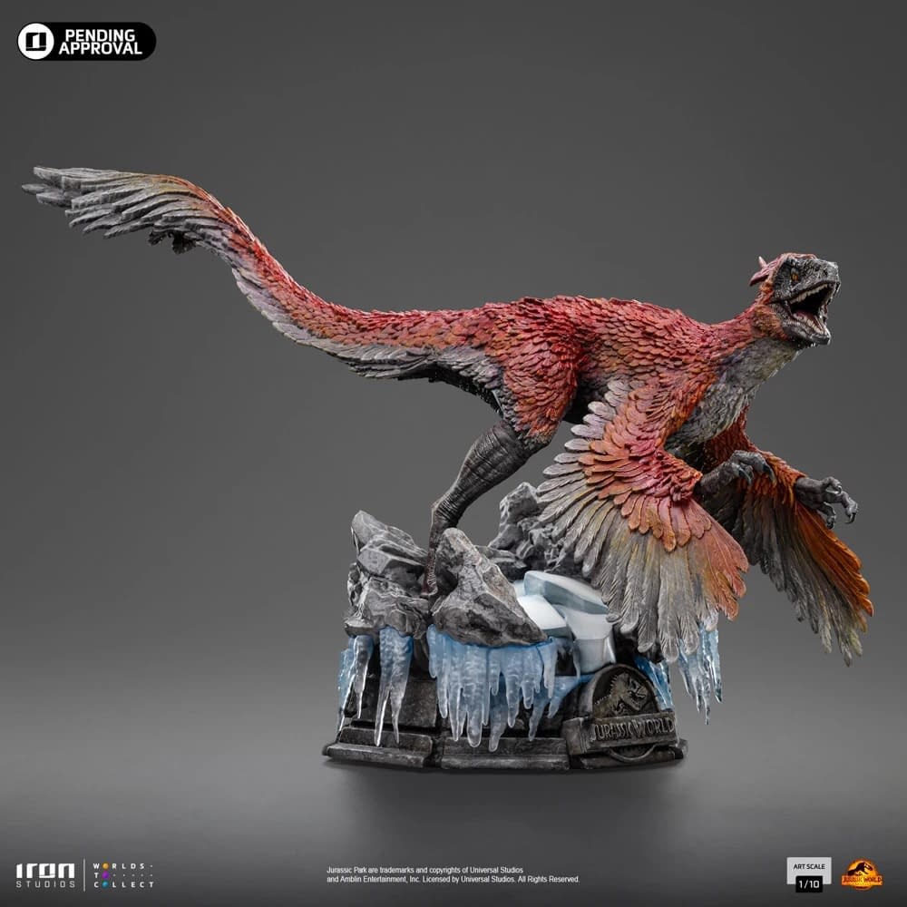 Iron Studios Debuts New Jurassic World: Dominion Pyroraptor Statue 