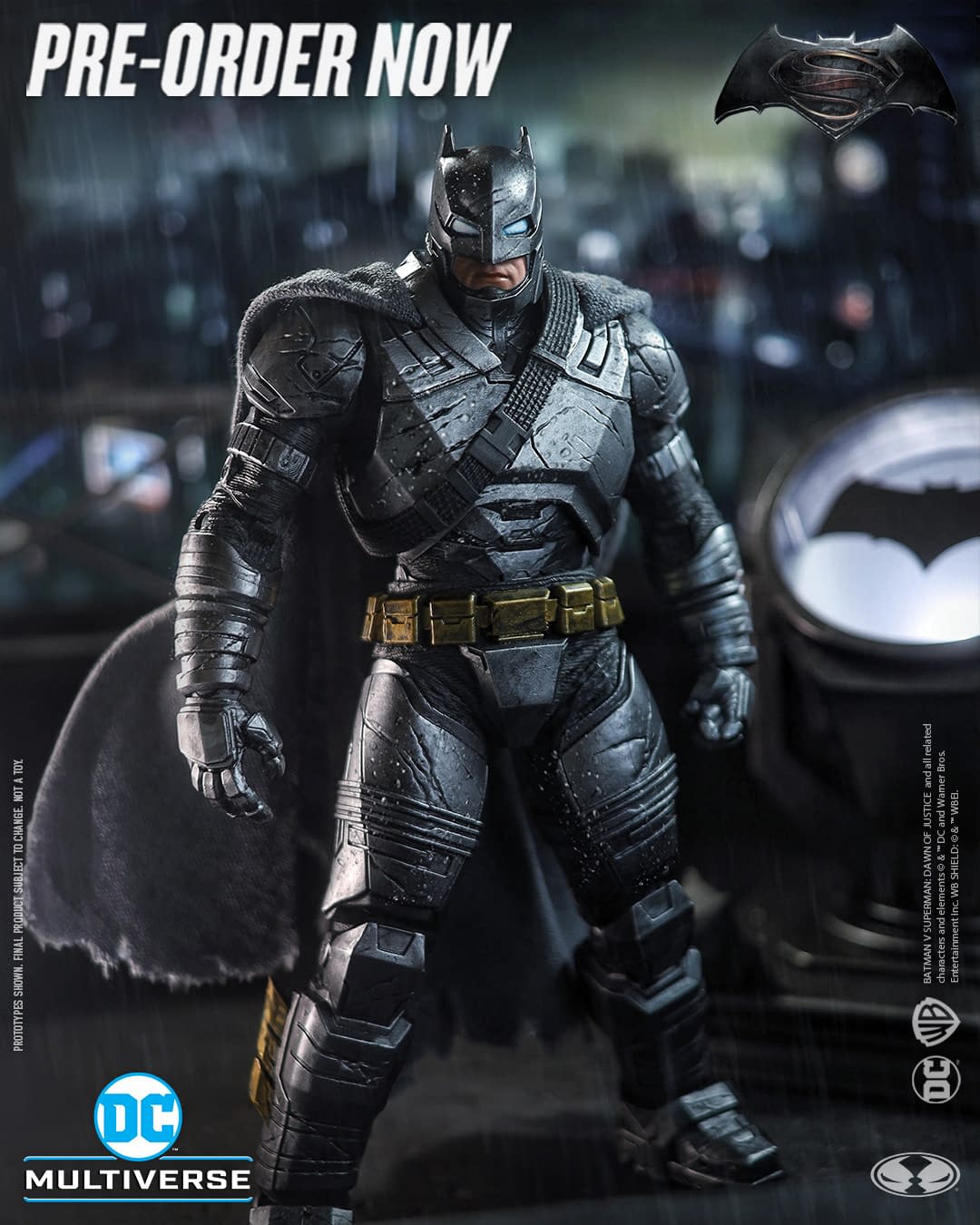Armored Batman Prepares to Fight Superman with McFarlane Toys