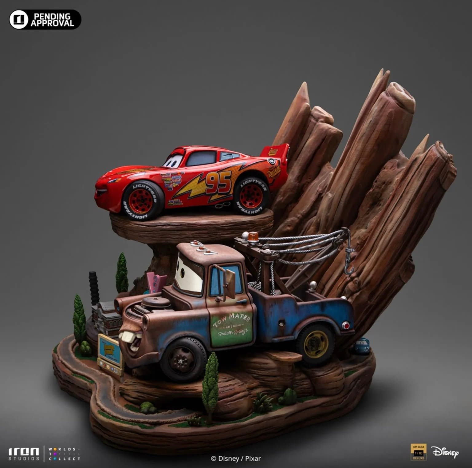 Iron Studios Debuts New Cars Lightning Mcqueen & Tow Mater Statue
