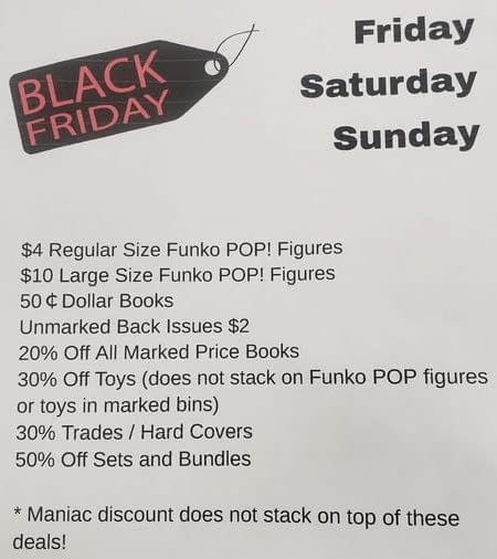 58 Black Friday Comic Shops