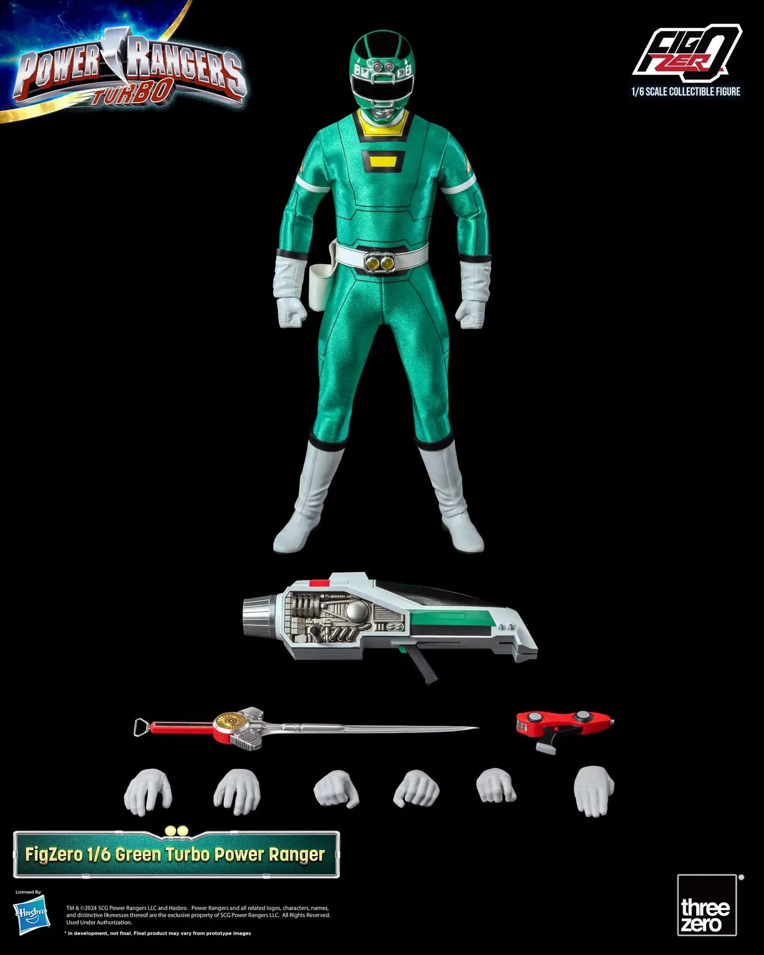 Prepare for the Power Rangers Turbo Green Ranger with threezero 