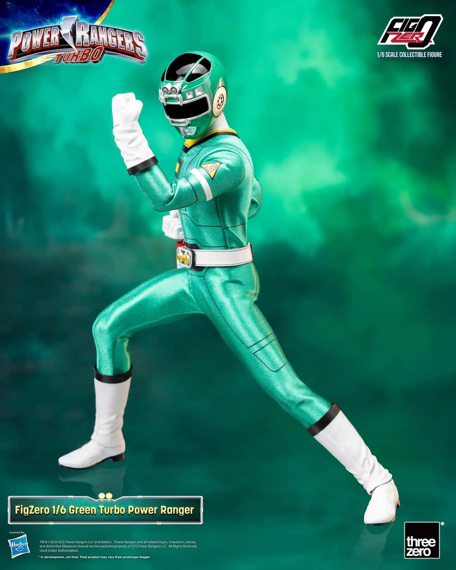 Prepare for the Power Rangers Turbo Green Ranger with threezero 