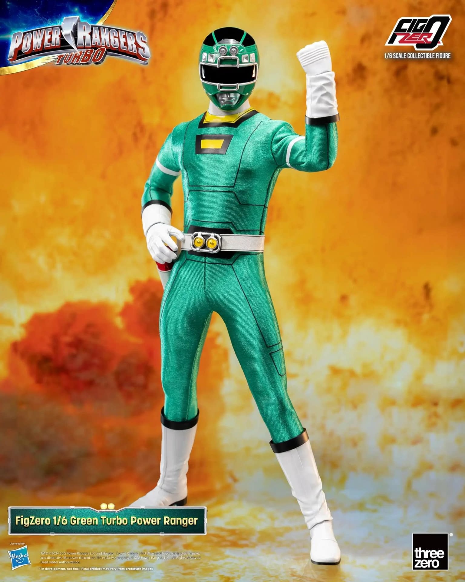 Prepare for the Power Rangers Turbo Green Ranger with threezero 