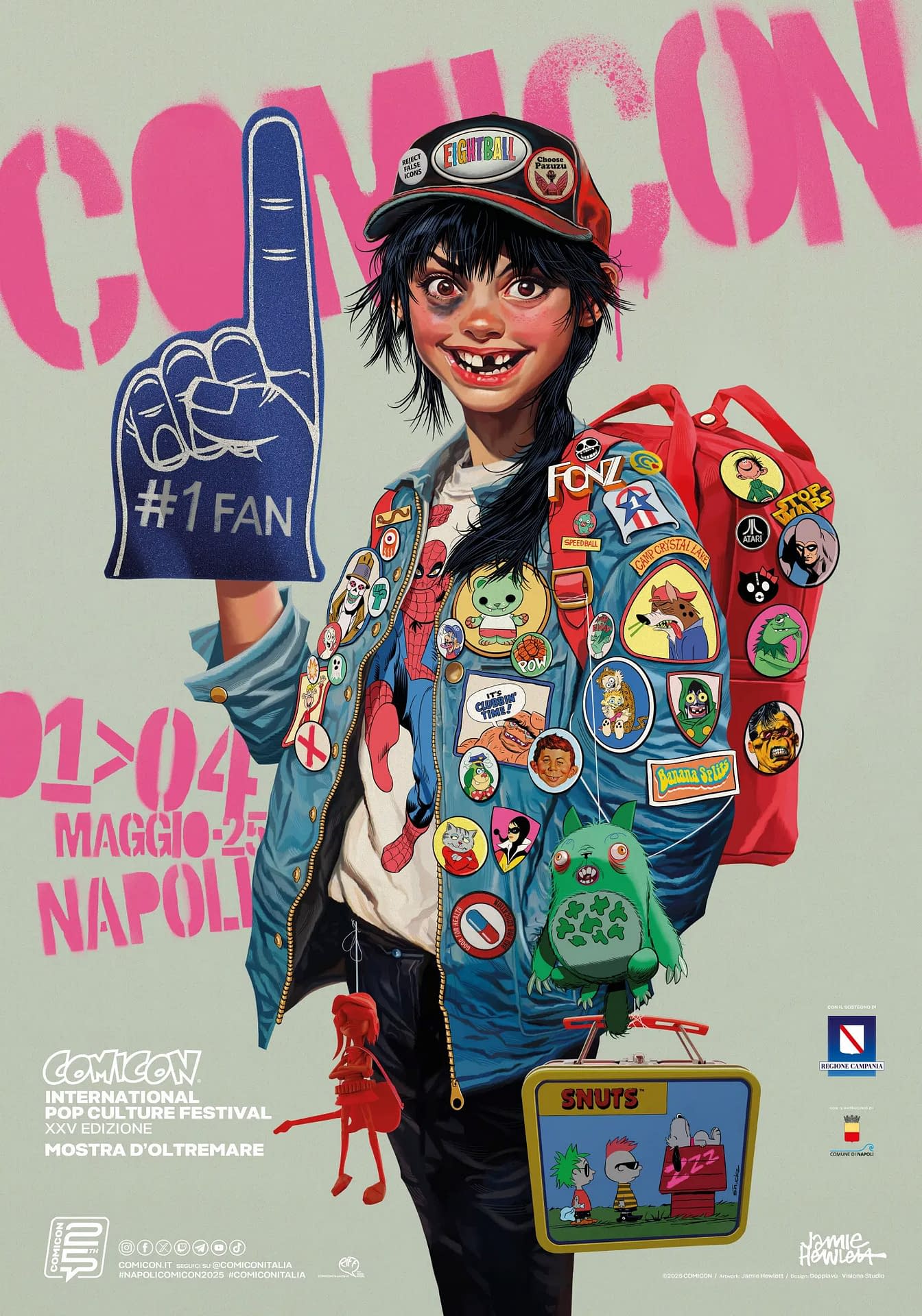 Jamie Hewlett's Festival Poster For Comicon Napoli 2025