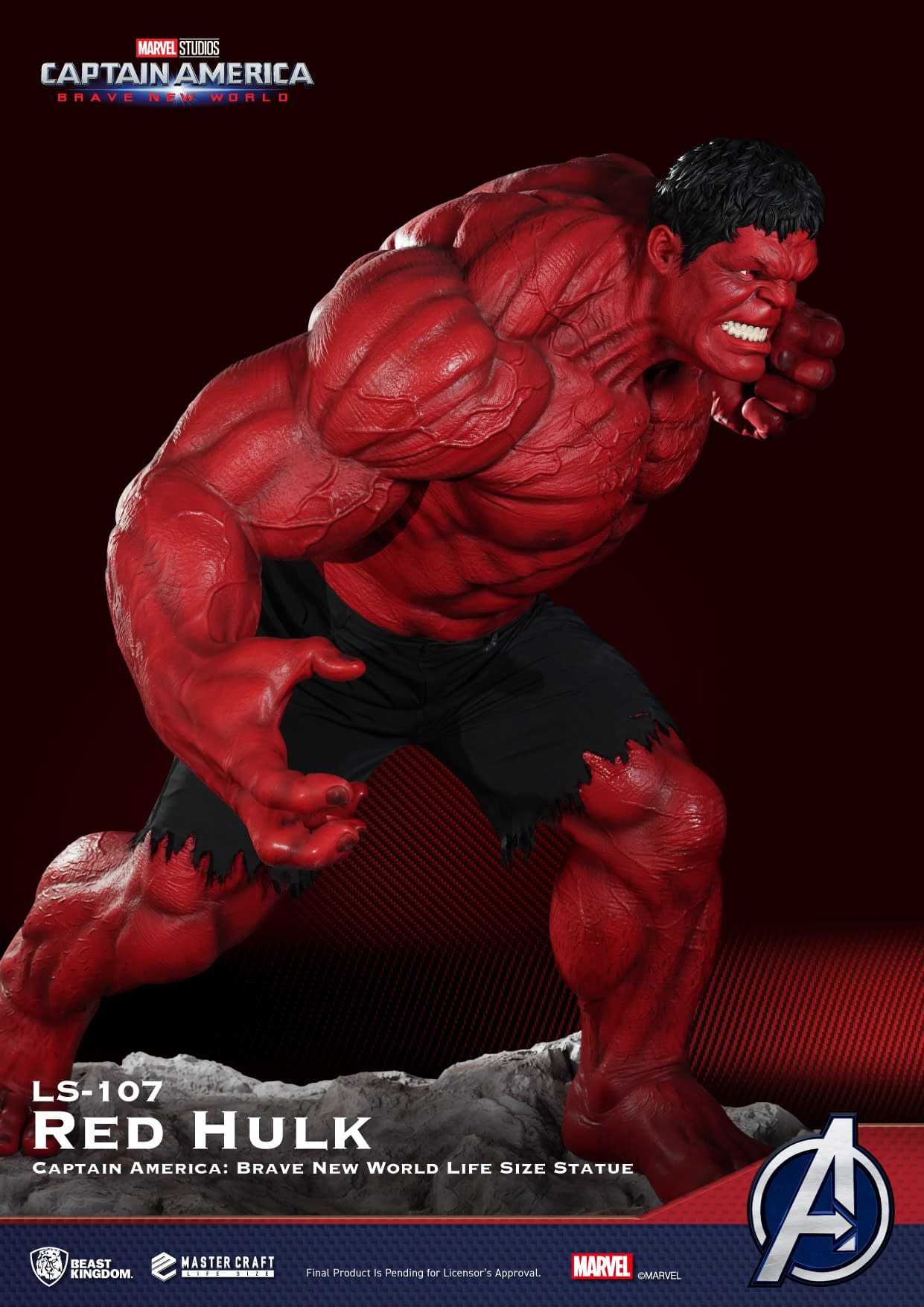 Life-Size $22,000 Red Hulk Statue Up for Purchase from Beast Kingdom 