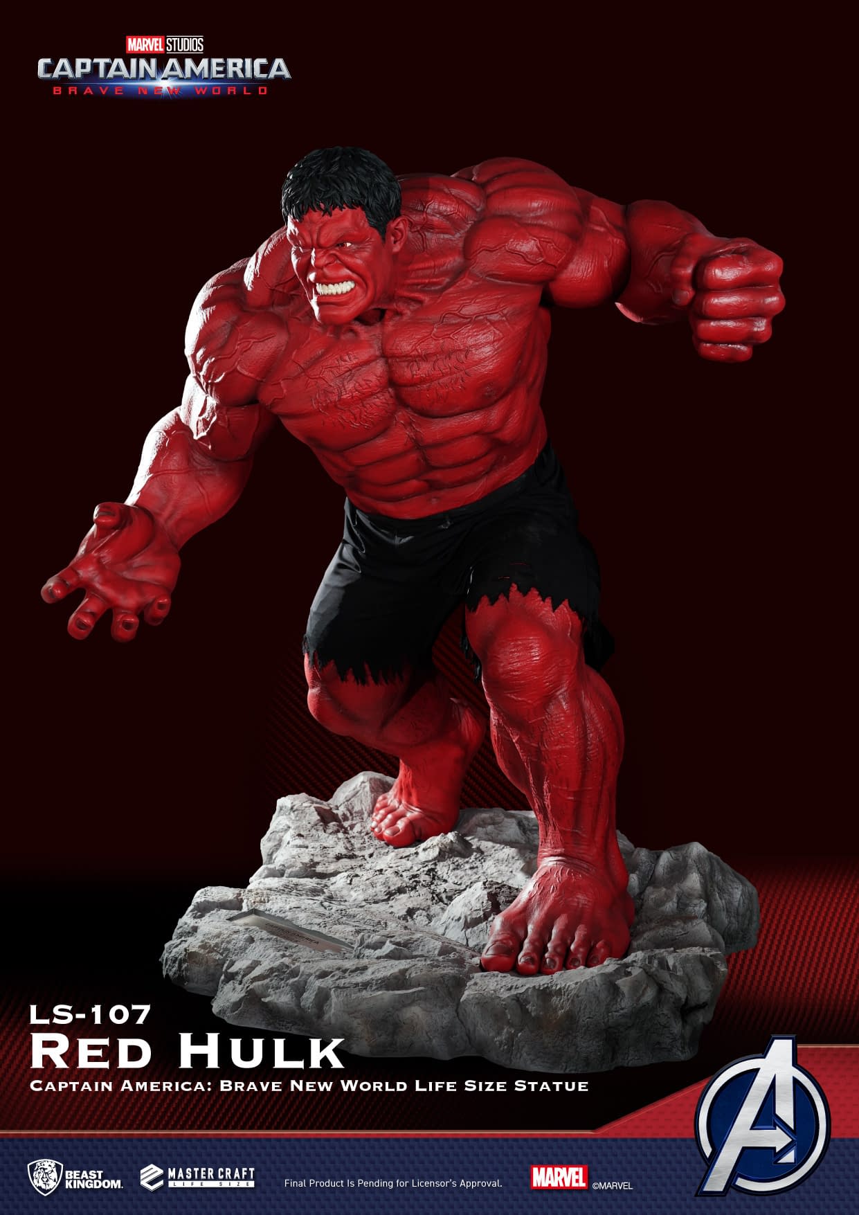 Life-Size $22,000 Red Hulk Statue Up for Purchase from Beast Kingdom 