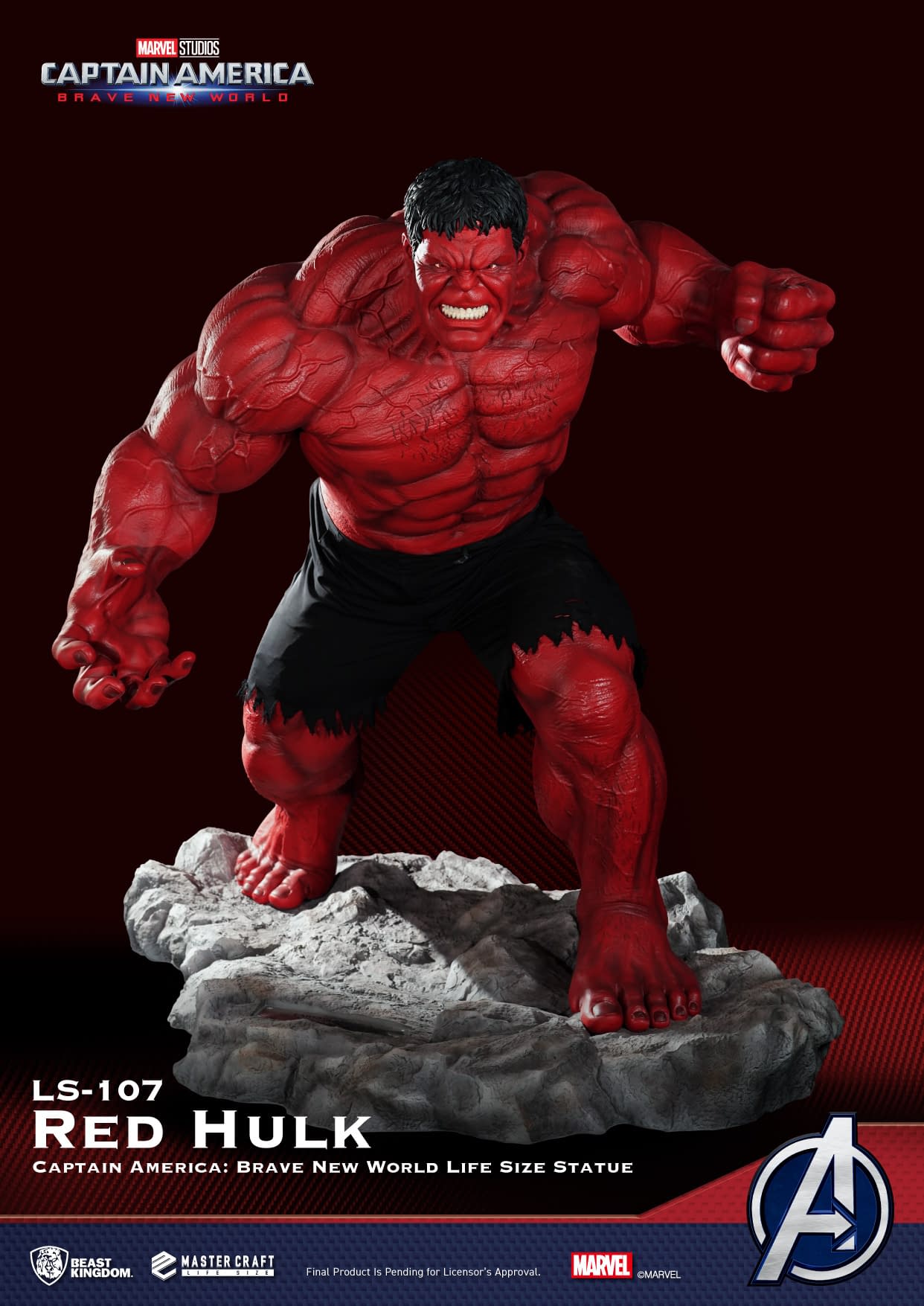 Life-Size $22,000 Red Hulk Statue Up for Purchase from Beast Kingdom 