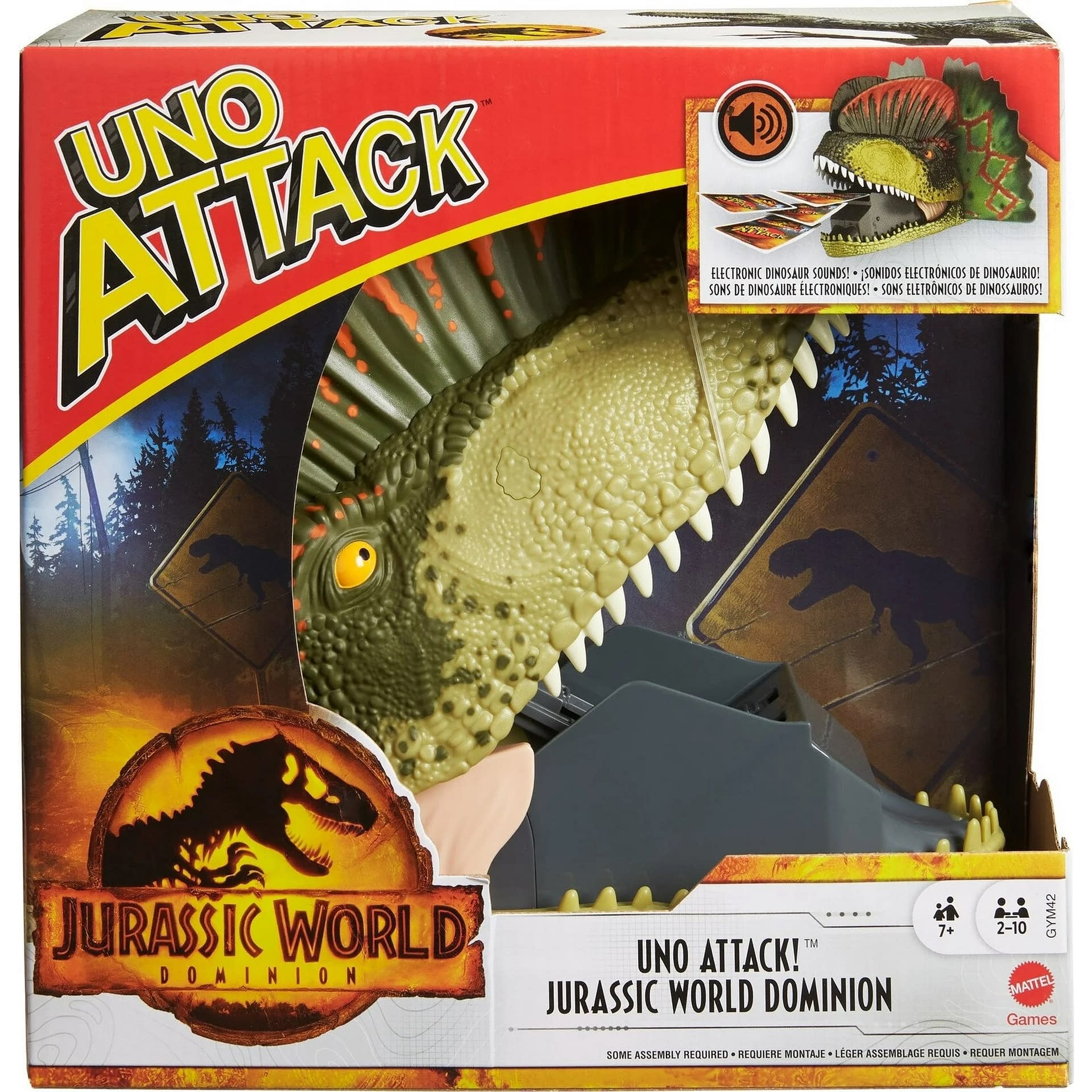 UNO Attack Gets Dangerous With New Jurassic World Dilophosaurus