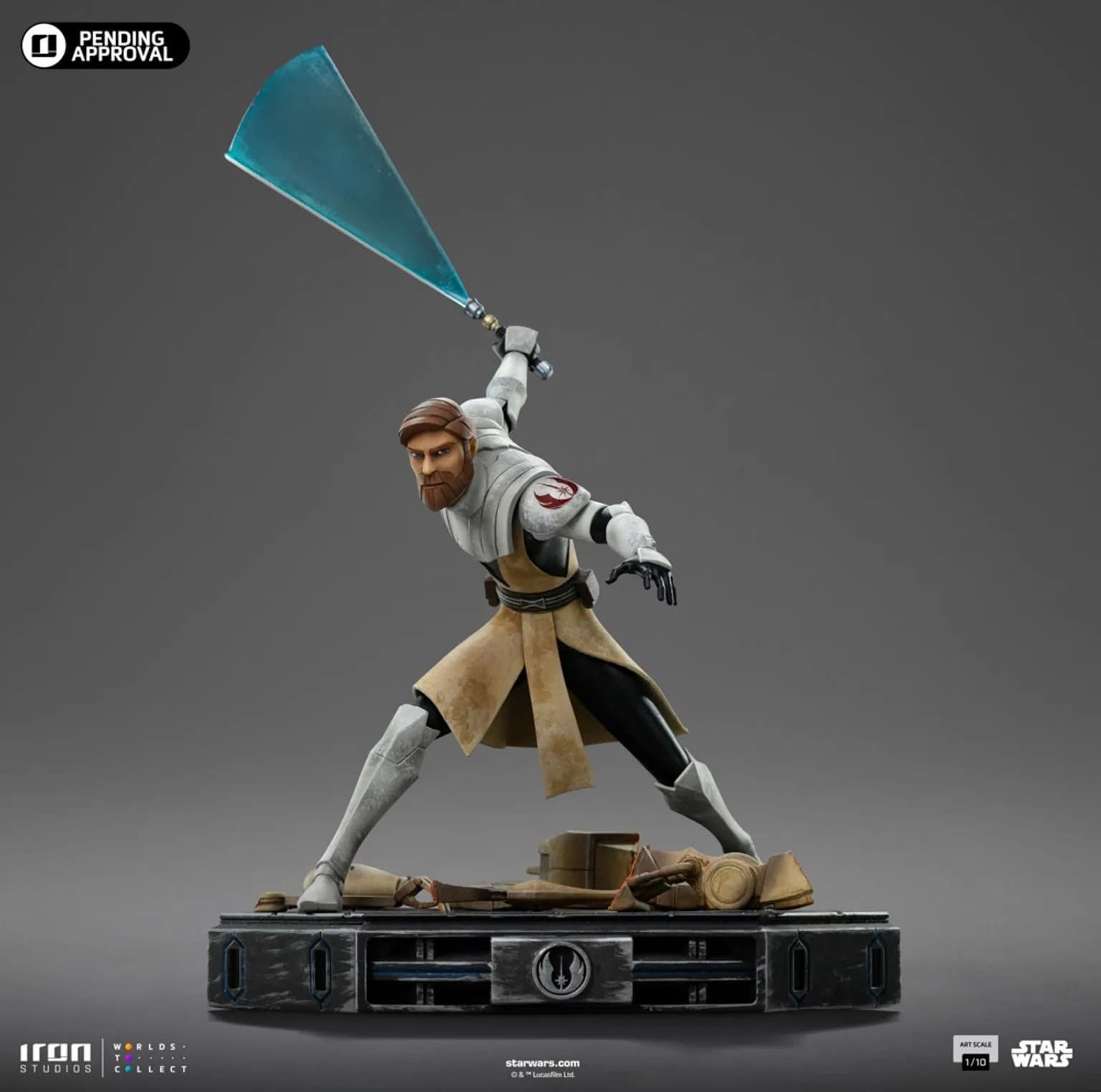 New Star Wars: The Clone Wars Obi-Wan Statue Arrives from Iron Studios