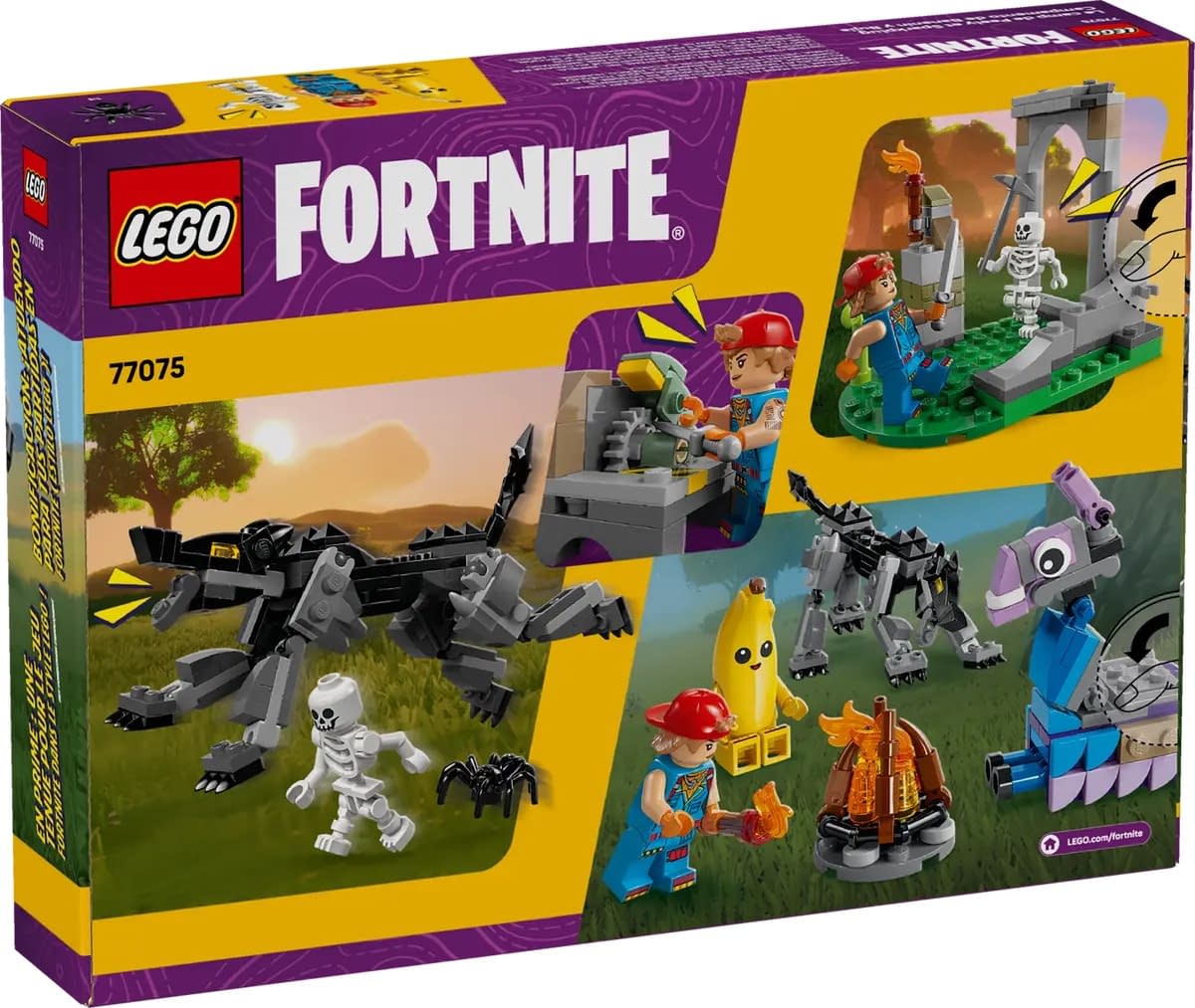 Step into LEGO Fortnite with the New Peely & Sparkplug's Camp Set