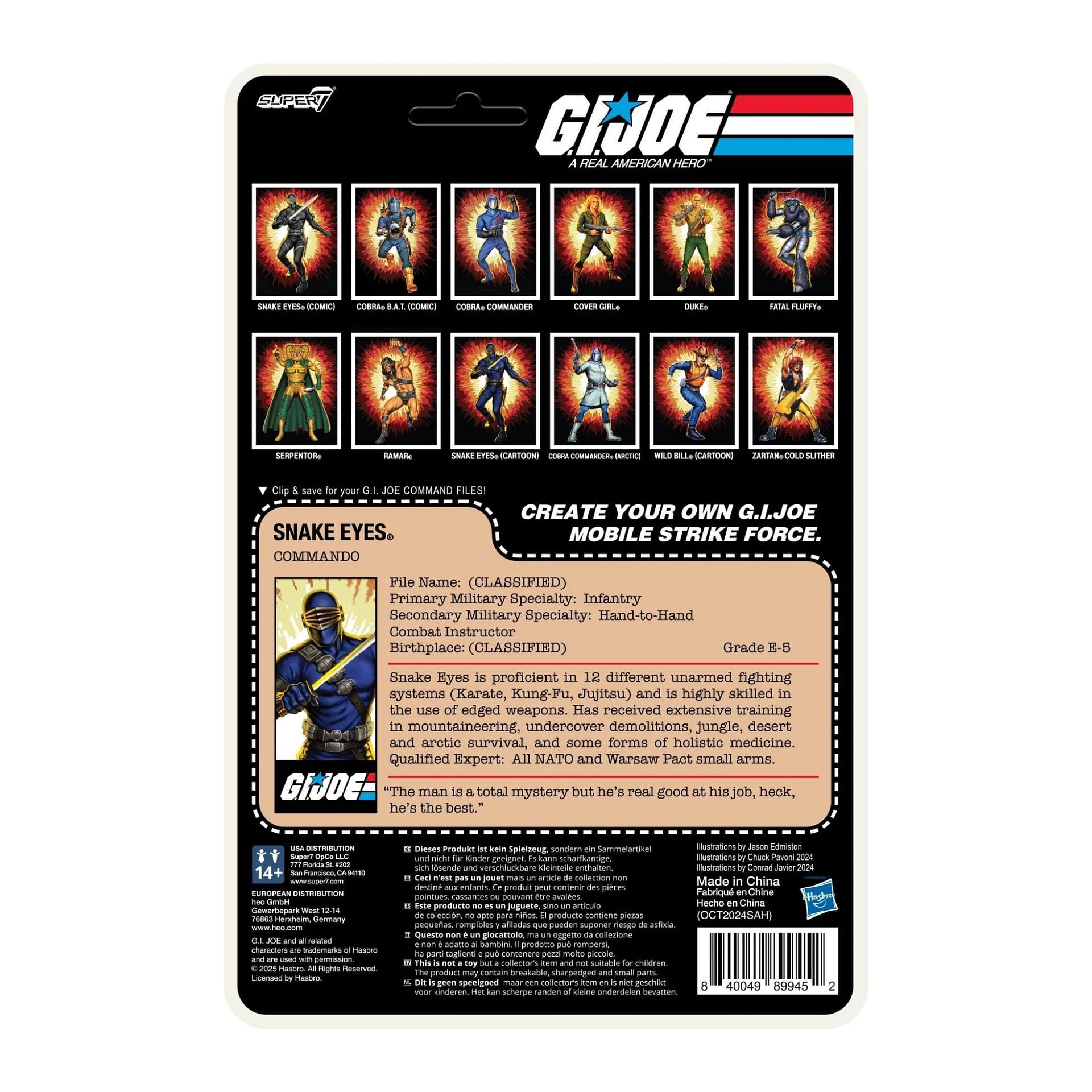 Cartoon G.I. Joe Snake Eyes Joins Super7's ReAction+ O-Ring Wave 