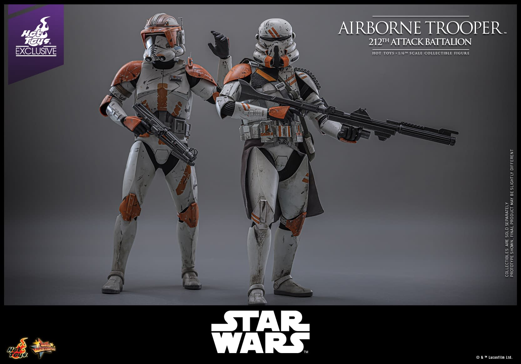 Hot Toys Deploys Star Wars 212th Battalion Airborne Trooper Figure 