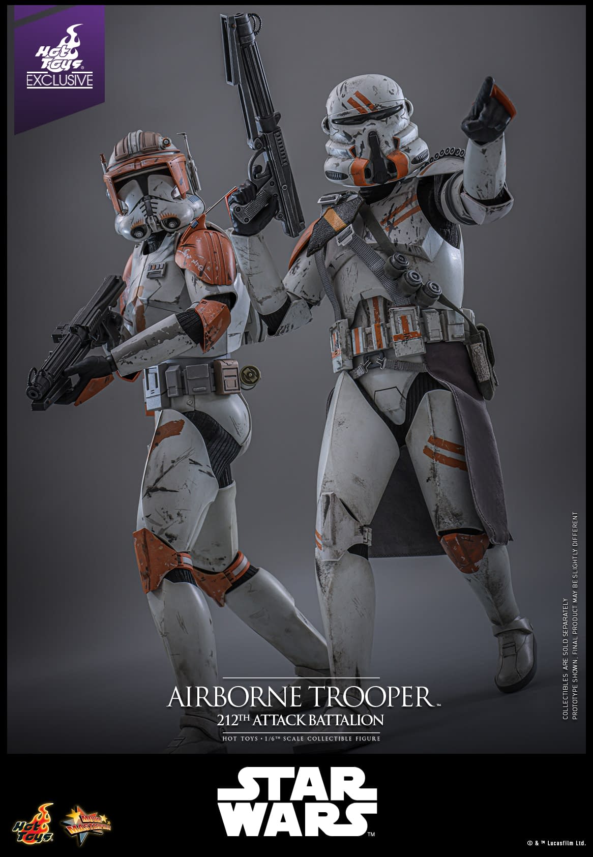 Hot Toys Deploys Star Wars 212th Battalion Airborne Trooper Figure 