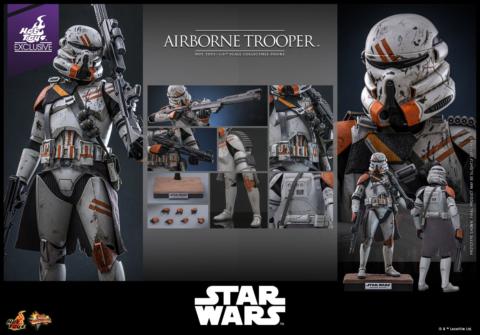 Hot Toys Deploys Star Wars 212th Battalion Airborne Trooper Figure 