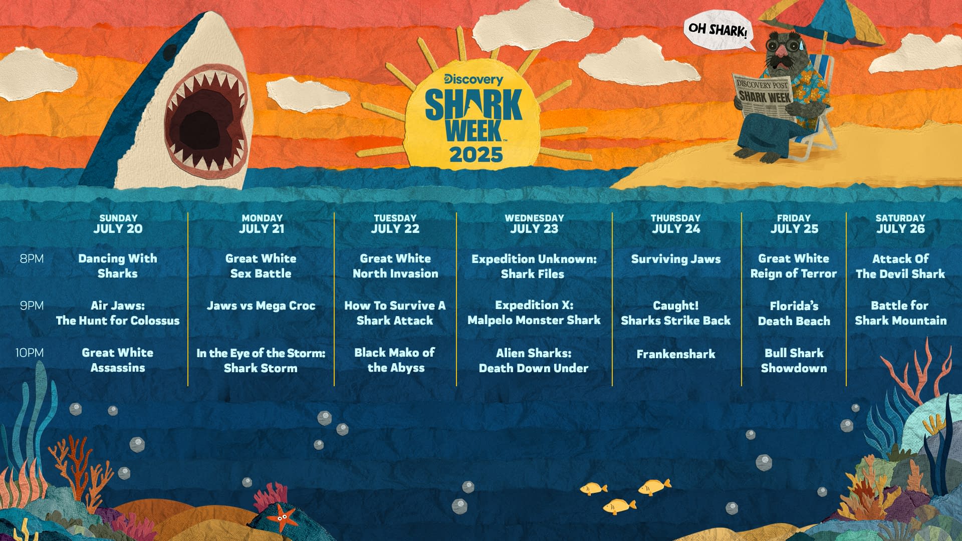 Shark Week 2025 Night 1 Preview: Dancing with Sharks, Air Jaws & More