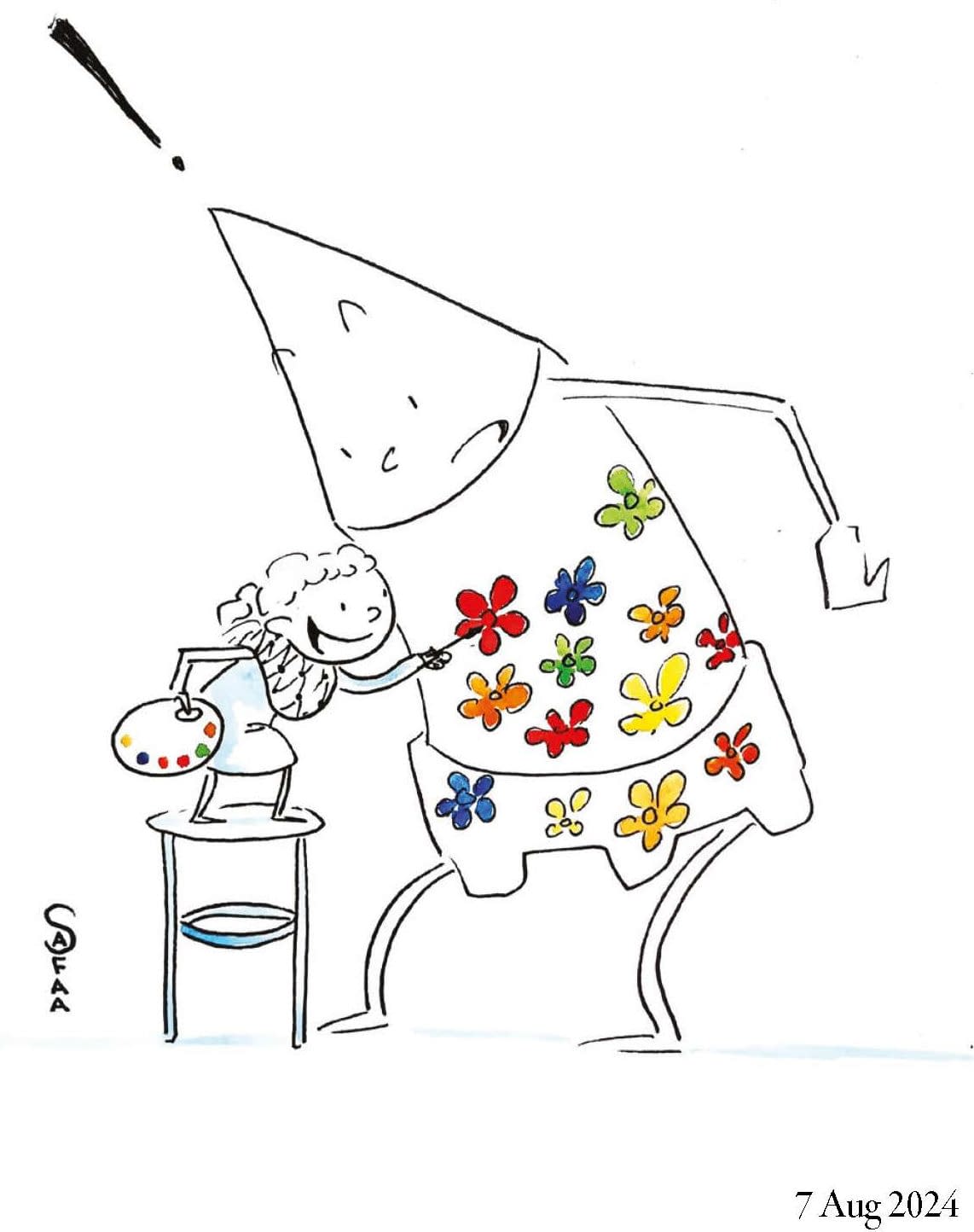 Safaa Odah Wins Award For Her Cartoons, Some Drawn On Her Tent In Gaza