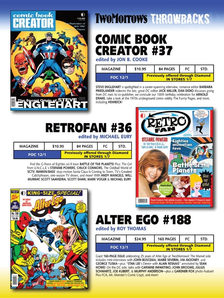 TwoMorrows January 2025 Full Solicits And Solicitations