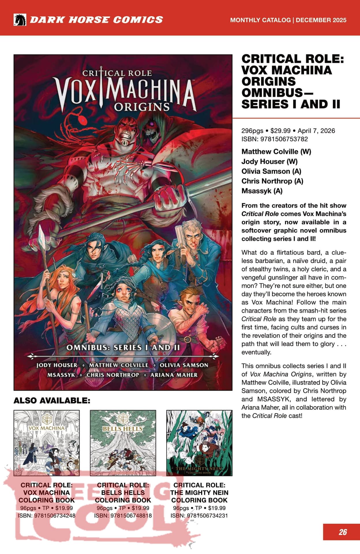 Dark Horse Comics March 2026 Solicits