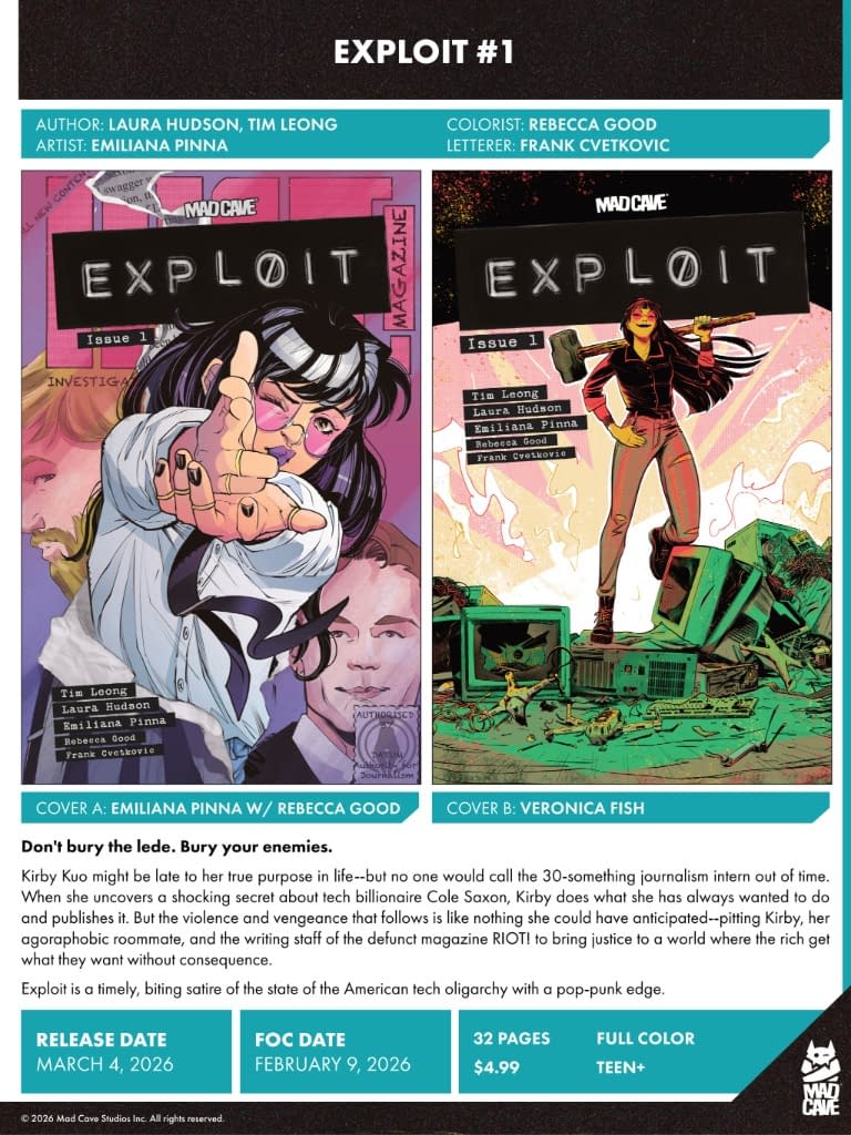 Mad Cave Studios March 2026 Full Solicits And Solicitations