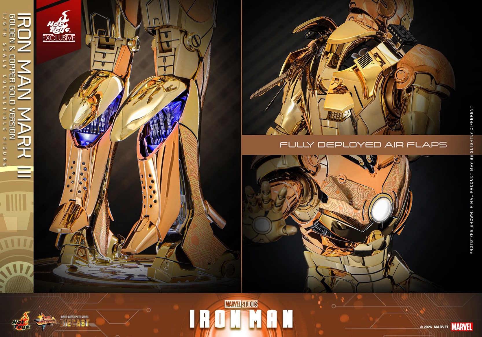 Limited Edition Golden & Copper Gold Iron Man Debuts from Hot Toys