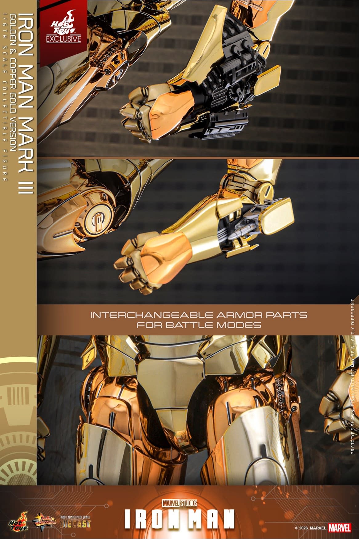 Limited Edition Golden & Copper Gold Iron Man Debuts from Hot Toys