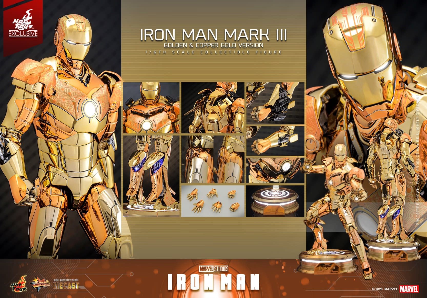 Limited Edition Golden & Copper Gold Iron Man Debuts from Hot Toys