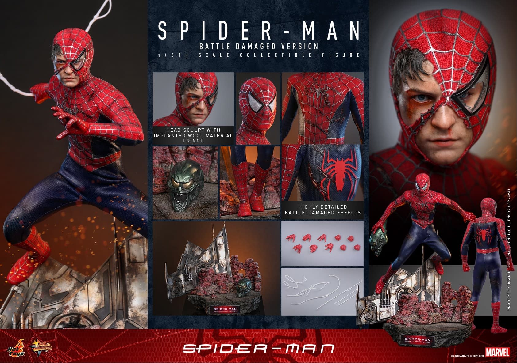 New Spider-Man (Battle Damaged Version) Hot Toys 1/6 Figure Revealed