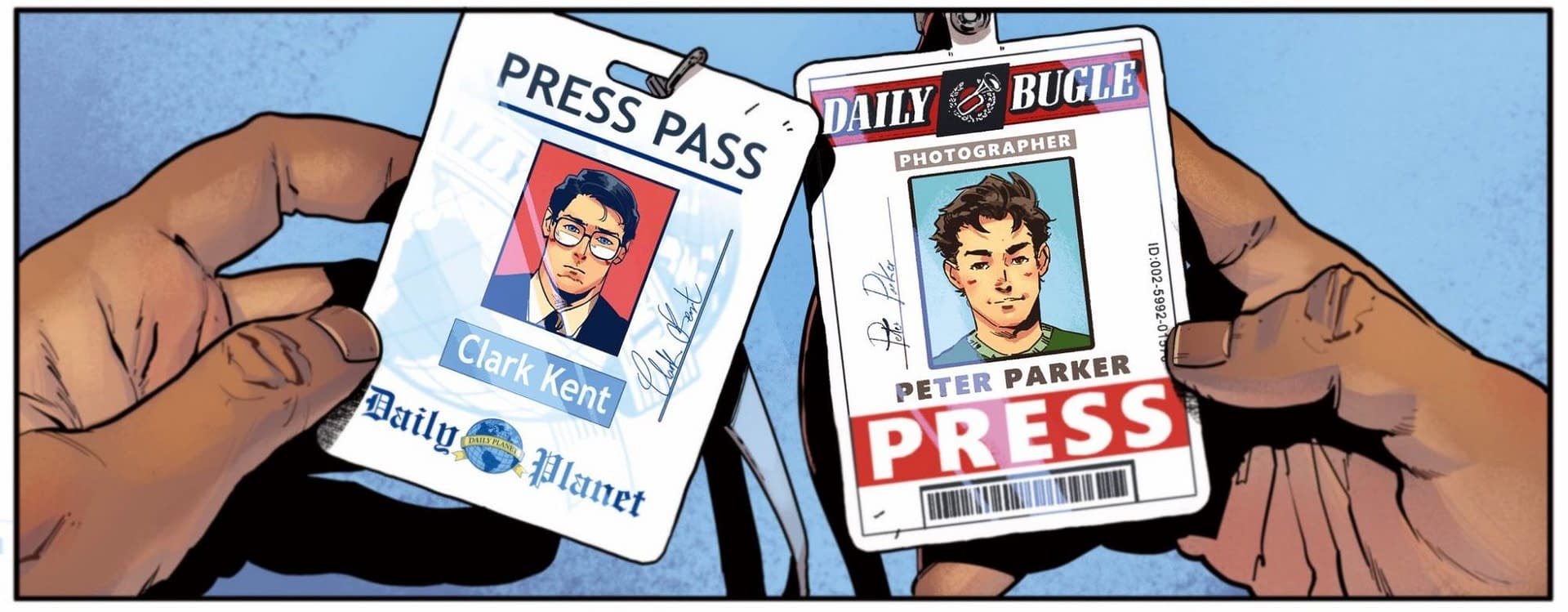 The Press Passes Of Clark Kent & Peter Parker In Superman/'Spider-Man