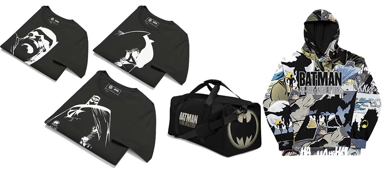 Batman: The Dark Knight Returns 40th Anniversary in bags and hoodies