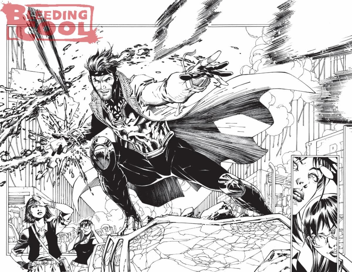 Superman/Spider-Man page with Gambit by Jim Lee