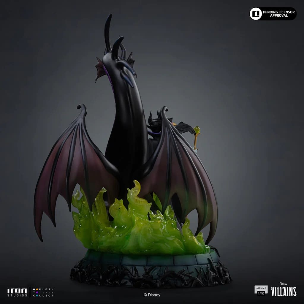 Disney's Villains Maleficent & Dragon Statue Revealed by Iron Studios