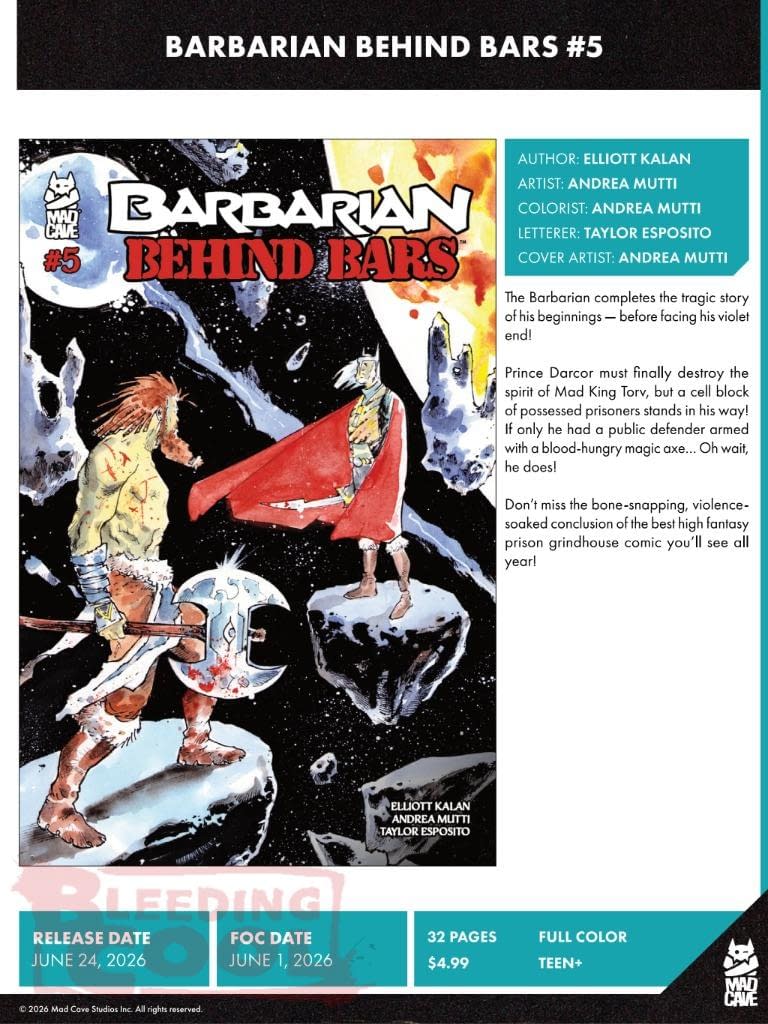 Mad Cave Studios June 2026 Solicits And Solicitations