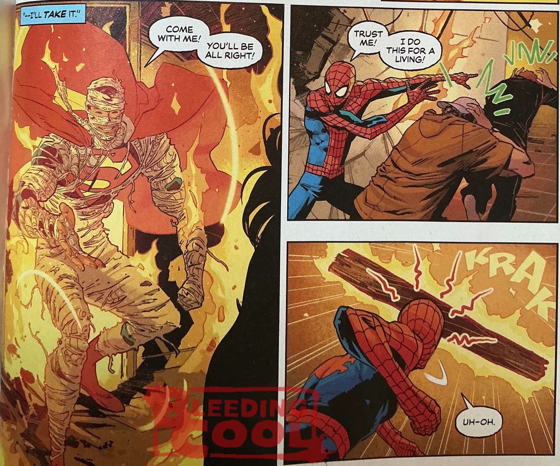 Bridges, Rubble, Lois, Mary Jane, Gwen & Lana in Superman/Spider-Man